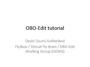 OBOEdit tutorial David OsumiSutherland Fly Base Virtual Fly