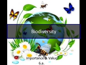 Biodiversity Importance Value 6 a What is Biodiversity