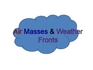 Air Masses Weather Fronts Low pressure air is