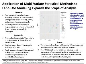 Application of MultiVariate Statistical Methods to LandUse Modeling