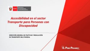 Accesibilidad en el sector Transporte para Personas con