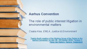 Aarhus Convention The role of public interest litigation