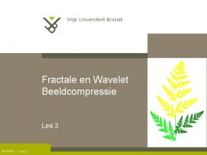 Fractale en Wavelet Beeldcompressie Les 3 9132021 pag