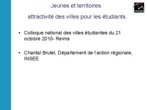 Jeunes et territoires attractivit des villes pour les