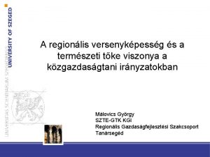 A regionlis versenykpessg s a termszeti tke viszonya