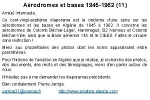 Arodromes et bases 1945 1962 11 Amie Internaute