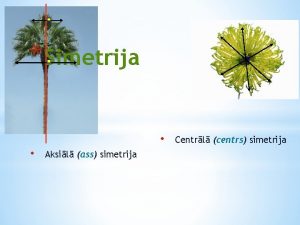 Simetrija Aksil ass simetrija Centrl centrs simetrija Aksil