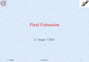 Pixel Extraction D Giugni CERN D Giugni 2014