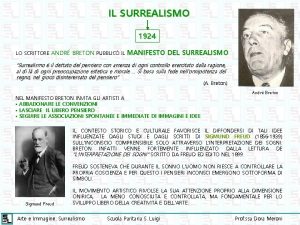 IL SURREALISMO 1924 LO SCRITTORE ANDR BRETON PUBBLIC