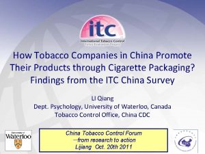 How Tobacco Companies in China Promote Their Products