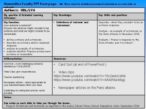 Humanities Faculty PPT front page NB There must