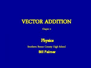 VECTOR ADDITION Chapter 4 Physics Southern Boone County