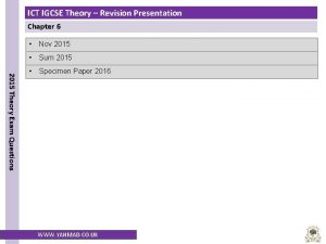 ICT IGCSE Theory Revision Presentation Chapter 6 2015