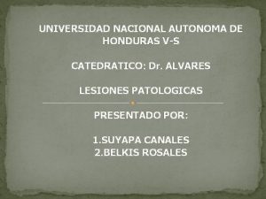 UNIVERSIDAD NACIONAL AUTONOMA DE HONDURAS VS CATEDRATICO Dr