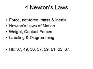 4 Newtons Laws Force netforce mass inertia Newtons