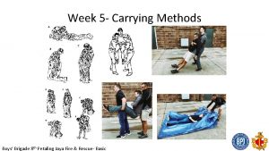 Week 5 Carrying Methods Boys Brigade 8 th