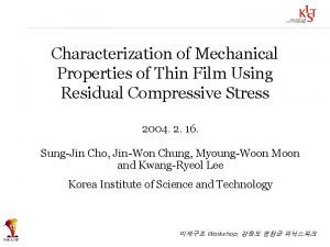 Characterization of Mechanical Properties of Thin Film Using