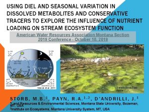 USING DIEL AND SEASONAL VARIATION IN DISSOLVED METABOLITES