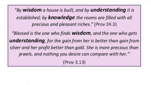 By wisdom a house is built and by