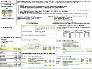 Investitionen in der bilanz