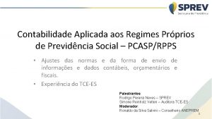 Contabilidade Aplicada aos Regimes Prprios de Previdncia Social