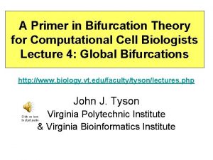 A Primer in Bifurcation Theory for Computational Cell