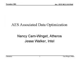 November 2001 doc IEEE 802 11 01556 r