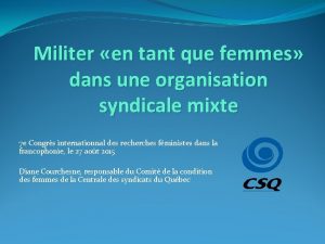 Militer en tant que femmes dans une organisation