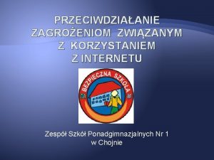 PRZECIWDZIAANIE ZAGROENIOM ZWIZANYM Z KORZYSTANIEM Z INTERNETU Zesp