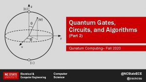 Quantum Gates Circuits and Algorithms Part 2 Qunatum