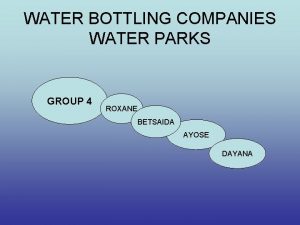 WATER BOTTLING COMPANIES WATER PARKS GROUP 4 ROXANE