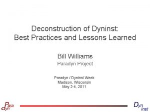 Deconstruction of Dyninst Best Practices and Lessons Learned
