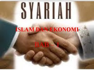 ISLAM DAN EKONOMI BAB 1 by Imrn DEFINISI
