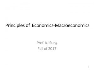 Principles of EconomicsMacroeconomics Prof KJ Sung Fall of