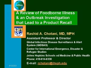 GIDSAS A Review of Foodborne Illness an Outbreak
