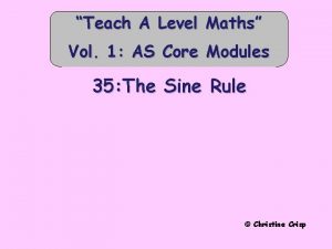 Teach A Level Maths Vol 1 AS Core