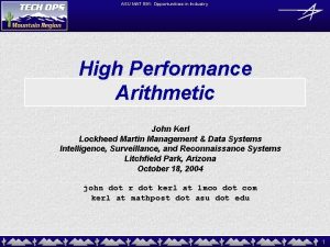 ASU MAT 591 Opportunities in Industry High Performance