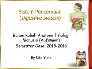 Sistem Pencernaan digestive system Bahan kuliah Anatomi fisiologi