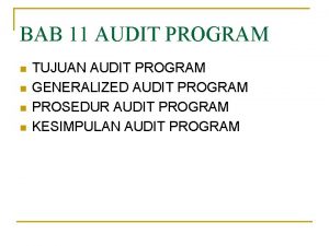 Contoh audit program