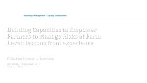 Knowledge Management Capacity Development Building Capacities to Empower