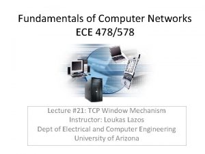 Fundamentals of Computer Networks ECE 478578 Lecture 21