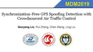 MDM 2019 SynchronizationFree GPS Spoofing Detection with Crowdsourced