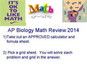 AP Biology Math Review 2014 1 Take out