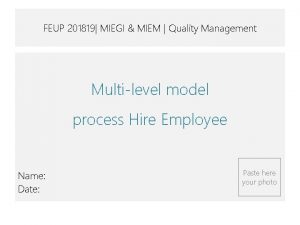 FEUP 201819 MIEGI MIEM Quality Management Multilevel model