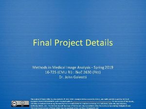 Final Project Details Methods in Medical Image Analysis