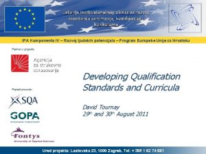 Jaanje institucionalnog okvira za razvoj standarda zanimanja kvalifikacija