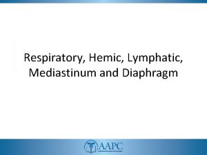 Respiratory Hemic Lymphatic Mediastinum and Diaphragm CPT Disclaimer