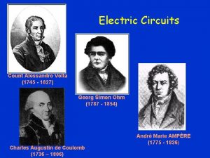 Electric Circuits Count Alessandro Volta 1745 1827 Georg