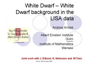 White Dwarf White Dwarf background in the LISA
