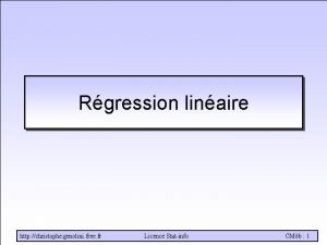 Rgression linaire http christophe genolini free fr Licence